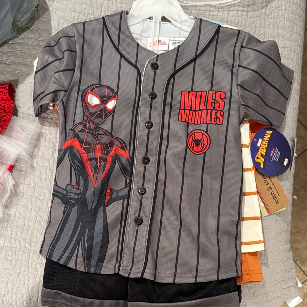 Marvel Miles Morales Black and Red Jersey Set